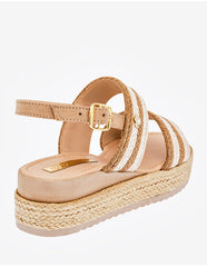 Sandalia Larissa color beige para mujer cod. 130129